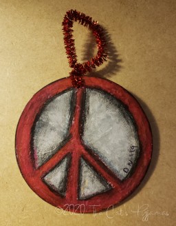 Peace sign ornament